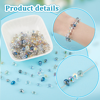 210Pcs 14 Colors Electroplate Transparent Glass Beads EGLA-PH0001-50-1