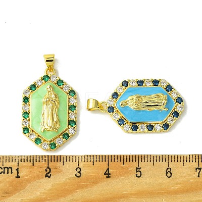 Brass Micro Pave Cubic Zirconia Pendants KK-H472-01G-1