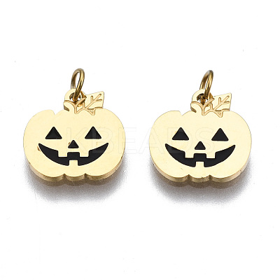 316 Surgical Stainless Steel Enamel Charms STAS-S116-341G-1