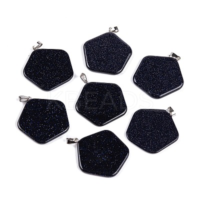 Synthetic Blue Goldstone Pendants G-Q172-02P-1