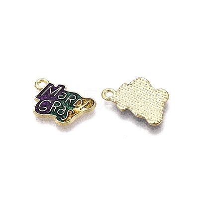Carnival/Mardi Gras Theme Alloy Enamel & Glitter Powder Pendants ENAM-T020-53I-RS-1