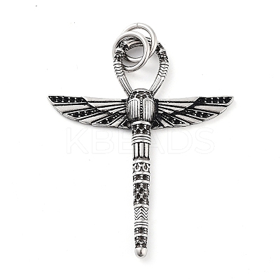 Tibetan Style 304 Stainless Steel Pendants STAS-R225-13AS-1