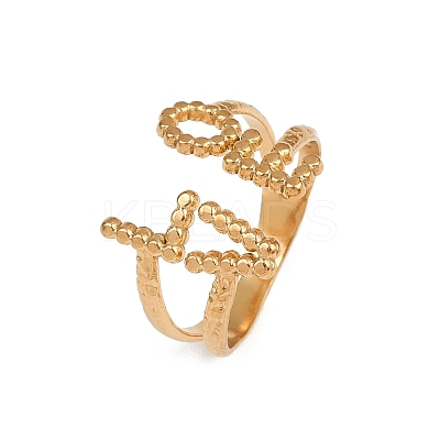 304 Stainless Steel Open Cuff Rings for Women LS-RJEW-K303-05G-1