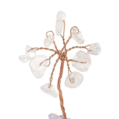 Natural Quartz Crystal Chips Tree of Life Decorations DJEW-P022-03A-05-1