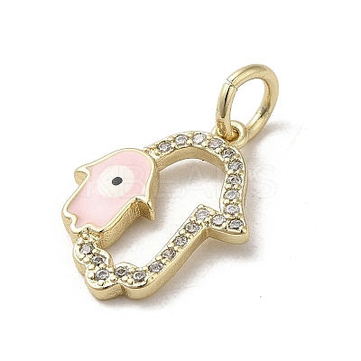 Brass Micro Pave Cubic Zirconia Pendants KK-E092-24G-02-1