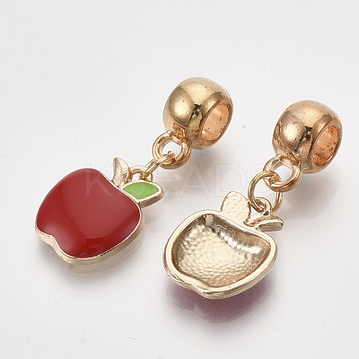 Golden Plated Alloy European Dangle Charms X-MPDL-S067-64-1