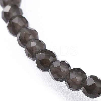 Natural Obsidian Beaded Necklaces NJEW-JN02492-09-1