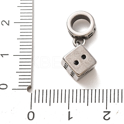 316 Surgical Stainless Steel & Rhinestone European Dangle Charms SA-CBA7555-15AS-02-1