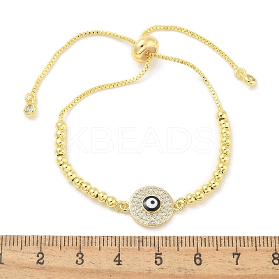 Brass Micro Pave Cubic Zirconia Slider Bracelets for Women LS-BJEW-S158-08G-01-1