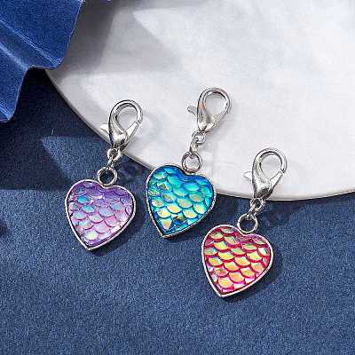 3Pcs 304 Stainless Steel with Resin Pendants Decorations HJEW-JM01585-S-1