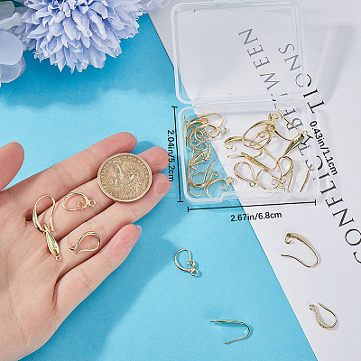 32Pcs 4 Style Brass & 316 Surgical Stainless Steel Earring Hooks KK-BBC0012-58-1