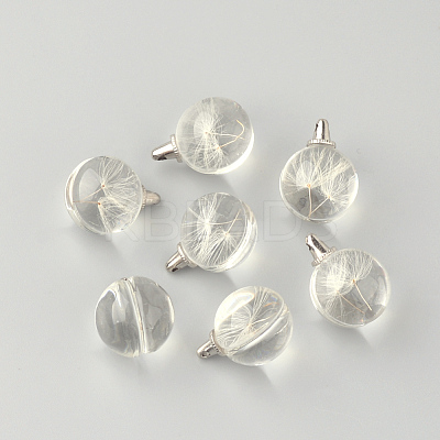 Round Alloy Glass Pendants GLAA-Q051-20mm-01P-1