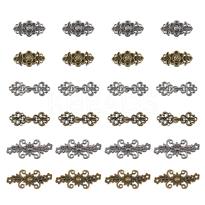 24Pcs 6 Styles Alloy Snap Lock Clasps FIND-DC0005-13-1