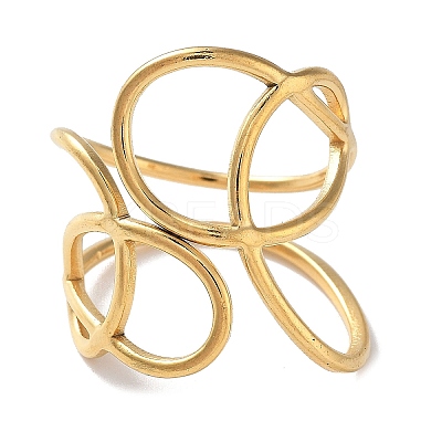 304 Stainless Steel Open Cuff Rings for Women RJEW-M020-07G-04-1