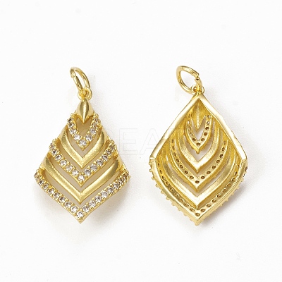 Brass Micro Pave Cubic Zirconia Pendants KK-E068-VB274-1