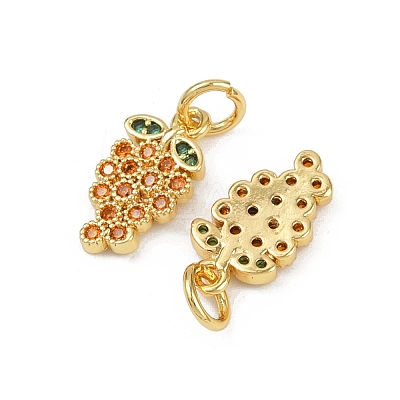 Brass Micro Pave Cubic Zirconia Charms KK-C093-29C-G-1