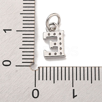 Initial Letter Brass with Cubic Zirconia Charms KK-Q814-26E-P-1