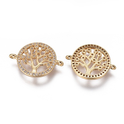 Brass Micro Pave Cubic Zirconia Links ZIRC-E113-04G-01-1
