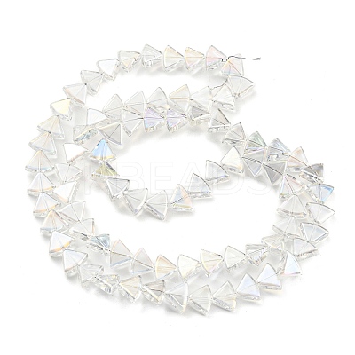 AB Color Plated Electroplate Transparent Glass Beads Strands EGLA-G037-08A-AB01-1