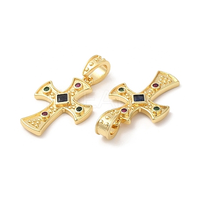 Brass Micro Pave Cubic Zirconia Pendants KK-M246-05G-1