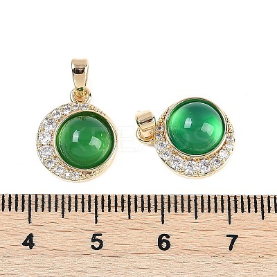 Natural Green Onyx Agate(Dyed & Heated) Pendants KK-U043-53G-02-1