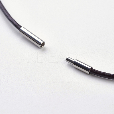 Cowhide Leather Cord Necklace Making MAK-G003-04A-1