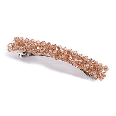 Glass Beaded Hair Barrettes PW-WG60883-04-1