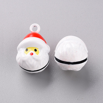 Christmas Baking Paint Brass Bell Pendants X-KKB-S002-007-1