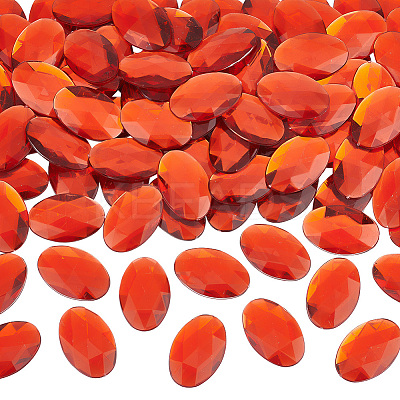 100Pcs Flat Back Acrylic Rhinestone Cabochons OACR-OC0001-19A-1