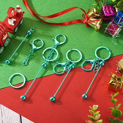 5Pcs Alloy and Brass Bar Beadable Keychain for Jewelry Making DIY Crafts DIY-SW0001-16A-1