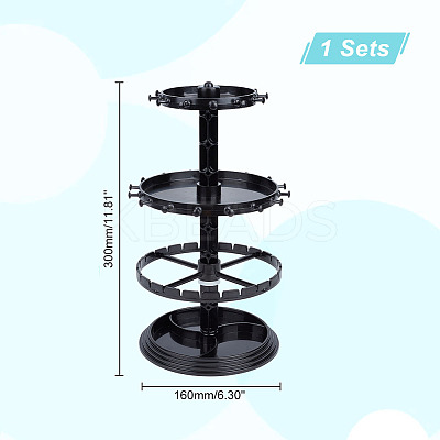 3-Tier Rotatable Round Acrylic Jewelry Display Tower with Tray EDIS-WH0015-13A-1