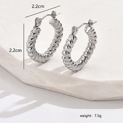 Non-Tarnish 304 Stainless Steel Hoop Earrings YY3113-1-1