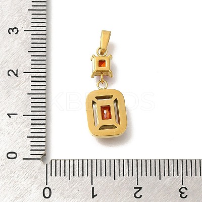 Ion Plating(IP) 304 Stainless Steel Micro Pave Cubic Zirconia Pendants STAS-H228-03G-04-1