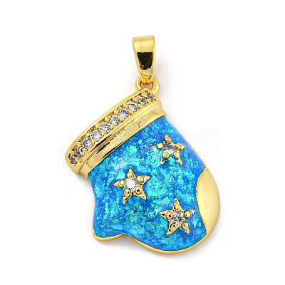 Christmas Brass Micro Pave Cubic Zirconia Pendants KK-H468-02A-02G-1