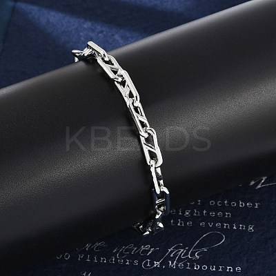 304 Stainless Steel Oval Link  Chain Bracelets for Women Men BJEW-F488-49A-P-1