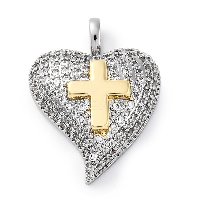 Brass Micro Pave Cubic Zirconia Pendants KK-S510-32GP-07-1