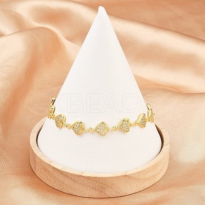 Brass Micro Pave Clear Cubic Zirconia Link Chain Bracelets for Women BJEW-A090-09D-G-1