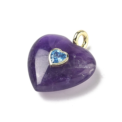 Natural Amethyst Pendants G-C274-04F-1