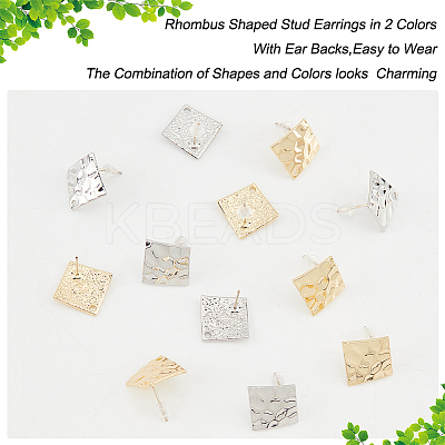 40Pcs 2 Color Alloy Stud Earring Findings FIND-DC0001-97-1