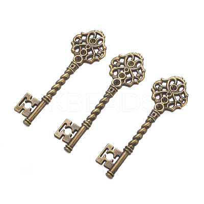 Key Tibetan Style Pendant Rhinestone Settings LS-TIBEB-A101291-AB-LF-1