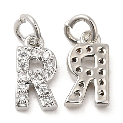 Brass Micro Pave Grade AAA Cubic Zirconia Charms LS-ZIRC-P067-11P-R-NR-1