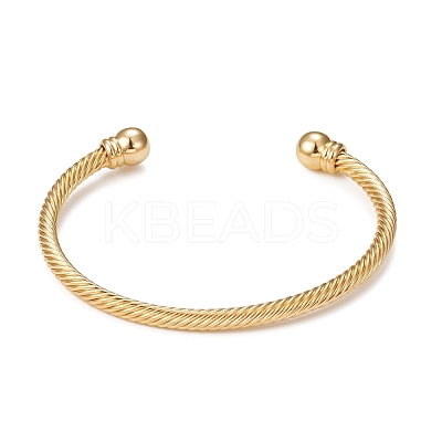 Classic Rack Plating Brass Cuff Bangles BJEW-E071-10G-1