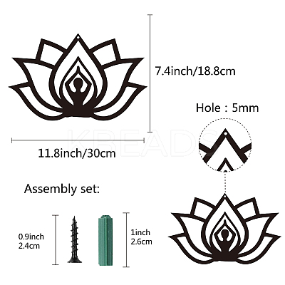 Iron Wall Hanging Decorative HJEW-WH0013-065-1