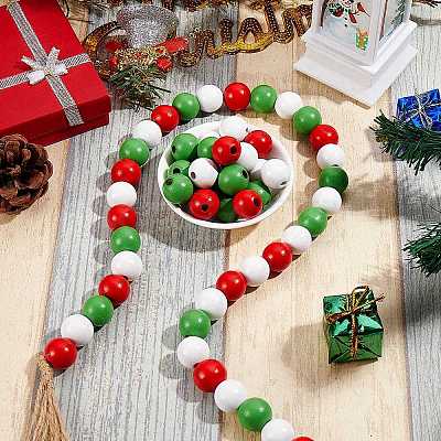 300Pcs 3 Colors Painted Natural Wood Beads WOOD-SZ0001-05-1