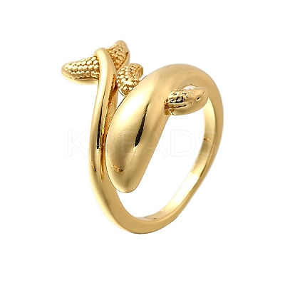 Dolphin Brass Cuff Rings for Women RJEW-Z085-01G-02-1