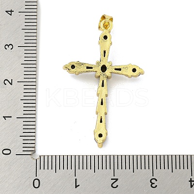 Cross Rack Plating Brass Cubic Zirconia Pendants KK-Z053-13G-02-1