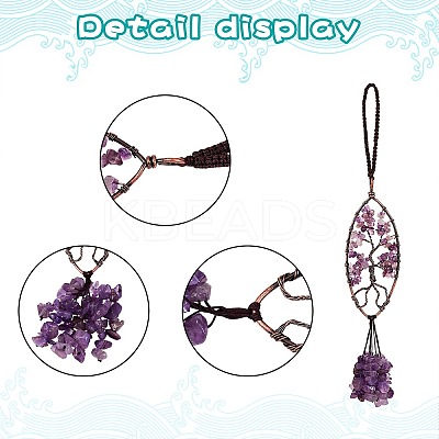 1Pc Natural Amethyst Big Pendant Decotations G-SZ0001-95A-1