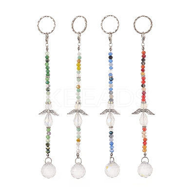 Angel & Teardrop Clear Glass Suncatchers HJEW-JM00841-1
