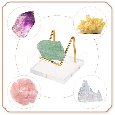 2Pcs 2 Colors Square Transparent Acrylic Mineral Crystal Display Stands ODIS-FG0001-60A-1