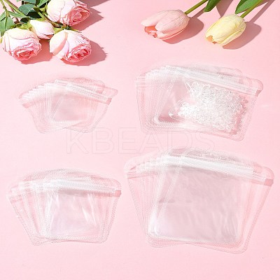 40Pcs 4 Styles Transparent Plastic Resealable Packaging Bags OPP-FS0001-10-1